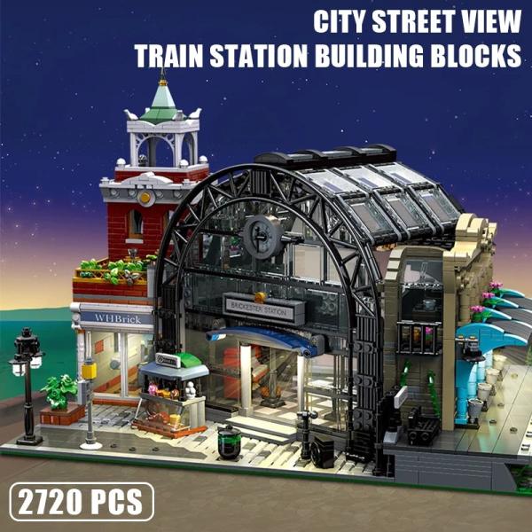約2720ピース 都市駅モジュラー建築模型 ブロック 組立キット レゴ互換 知育玩具 ギフト