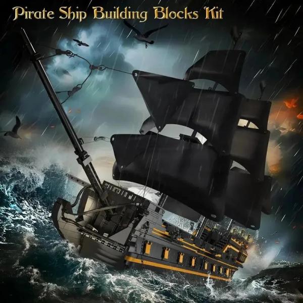 約5266ピース ブラックパール号 パイレーツ船 建築ブロック 【MK13186】 レゴ互換 知育玩...
