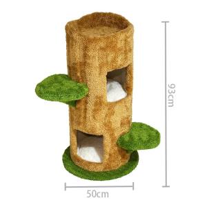 キャットタワー 木製 大型 爪とぎポール マット 棚 猫 据え置き 室内 多頭飼い モダン 見晴らし台 猫タワー