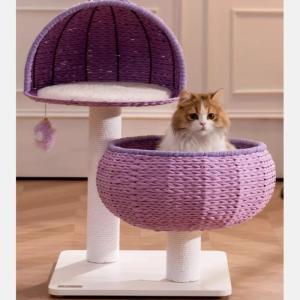 キャットタワー 木製 隠れ家 ハウス 爪とぎポ...の詳細画像3