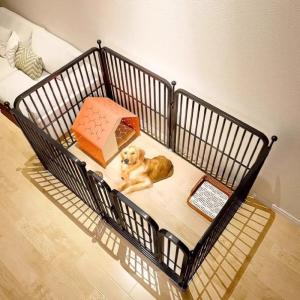 犬 サークル ペットフェンス 木製 折りたたみ...の詳細画像1