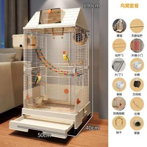 鳥かご 大型 ステンレス ハンモック コザクラインコ ウズラ ハト 屋外 据え置き バードケージ 室内 タイプ8