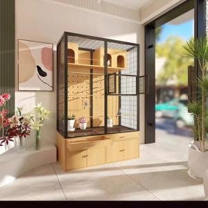 大型コカティエル鳥かご、愛鳥用屋外/屋内鳥かご...の詳細画像4