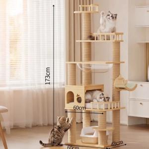 キャットタワー 木製 爪とぎ 猫 据え置き 室...の詳細画像1