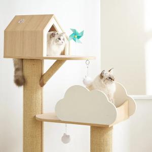 キャットタワー 木製 爪とぎ 猫 据え置き 室...の詳細画像3