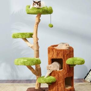 キャットタワー 木製 階段 爪とぎ 猫 据え置...の詳細画像3