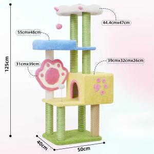 キャットタワー 木製 階段 爪とぎ 爪とぎマッ...の詳細画像2