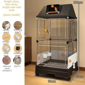 鳥かご ステンレス アクリル キャスター カナリア インコ 据え置き バードケージ 室内 大型 セット 大サイズ・コンボ1