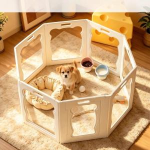 犬 サークル ペットフェンス プラスチック 折...の詳細画像2