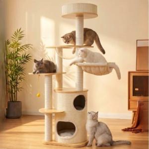 猫 キャットタワー 多層 大型 据え置き 爪と...の詳細画像1