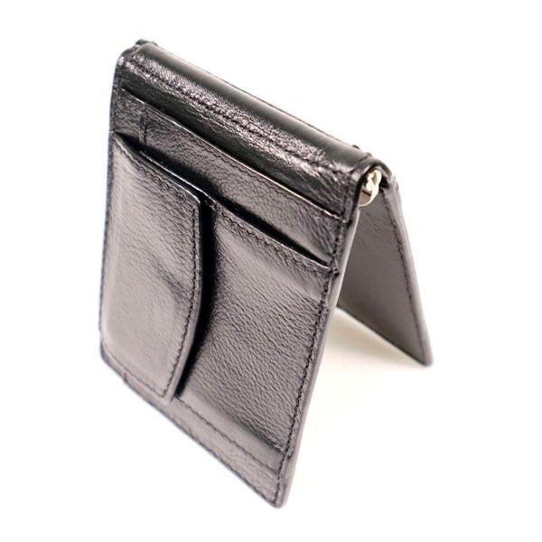 マネークリップ 小銭入れ付き メンズ 財布 二つ折り 6枚カード入れ 札ばさみ レザー