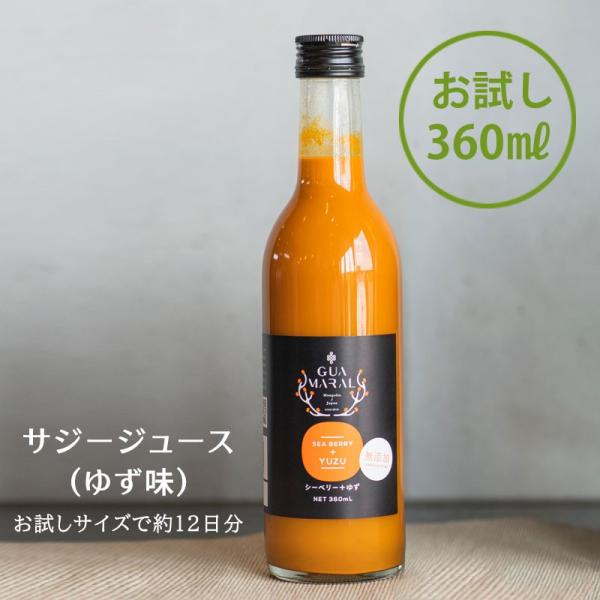 サジージュース サジー 100% ＋ゆず  お試しサイズ 360ml 鉄分 モンゴル産 鉄分補給 健...