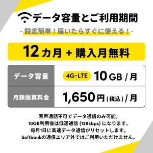 SoftBank 日本用SIM LTE/月 1...の詳細画像1