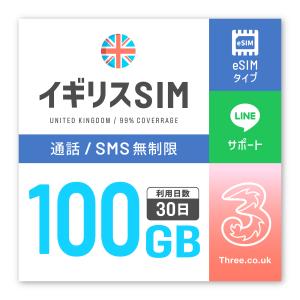 イギリス UK SIM THREE ヨーロッパ周遊 eSIM 30日間/100GB プリペイド SIM 音声通話 SMS 電話番号付き ドイツ イタリア フランス スイス スペイン マルタ 他