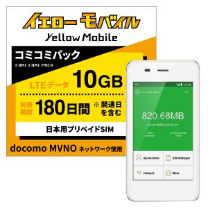 電源ONのみ テレワークで使えるSIMフリーモバイルルーター＋日本用SIM LTE10GB 180日間コミコミパック プリペイドSIM docomo MVNO回線