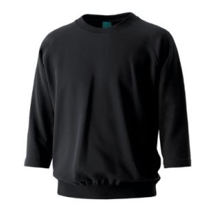 在庫処分セール 七分袖トレーナー（裏毛）ブラック  TO-08 サイズが合えば★超お得★