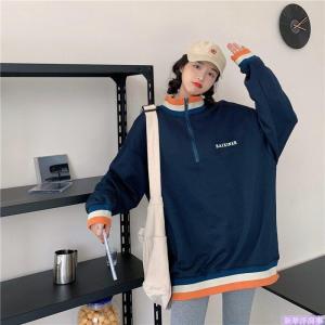 パーカー レディース 韓国ファッション ロング丈 長袖 原宿系 ゆったり 体型カバー  プルオーバー カジュアル アウター ストリート風 秋