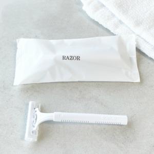 業務用使い捨てカミソリ（RA二枚刃）T字カミソリ T字シェーバー 髭剃り T字剃刀 ヒゲソリ 2枚刃 ホテルアメニティ RAZOR (100)