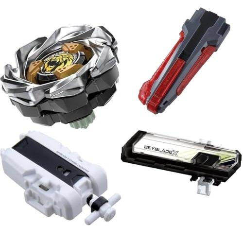 4種セット/ ベイブレード X レオンクレスト +  BX-41 ラバーカスタムグリップ ガンメタV...