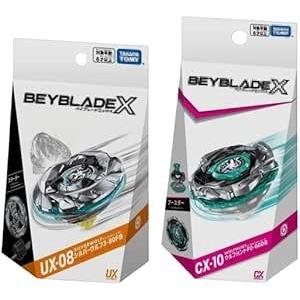 [2種セット] タカラトミー BEYBLADEX ベイブレードX UX-08 スターター シルバーウルフ 3-80FB + CX-10 ブースター ウルフハントF0-60DB