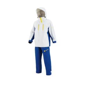 がまかつ　GM3640 PVCサロペットデッキレインスーツ L ホワイト