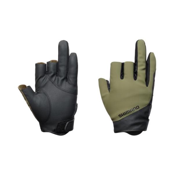 シマノ　GL-070Y 01 ベーシックウォーム グローブ3 L カーキ【釣り　防寒グローブ】