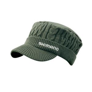 シマノ　CA-076S ローゲージニットワークキャップ カーキ F / 防寒キャップ 防寒帽子