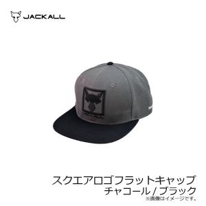 ジャッカル　スクエアロゴフラットキャップ チャコール/ブラック　/釣り帽子