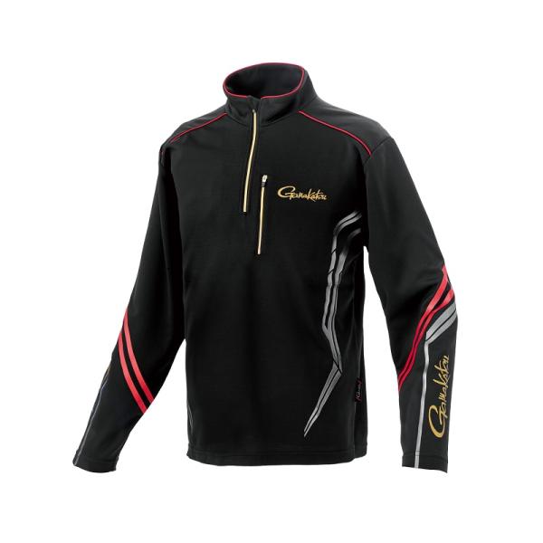 がまかつ　GM3778 UDジップシャツ ブラック/レッド L