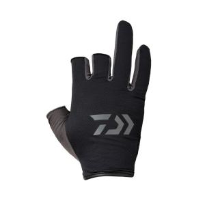ダイワ DG-6422 吸汗速乾ストレッチグローブ3本カット ブラック 2XL