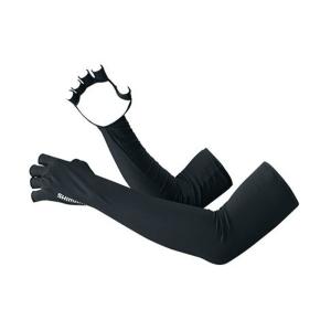 シマノ　SUN　PROTECTION　グローブ・ロング　GL-047Q　ブラック　M　手甲タイプ手袋