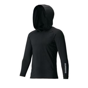 シマノ　SUN　PROTECTION　ロングスリーブフーディシャツ　IN-062Q　ブラック　M