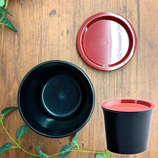 そば猪口 竹目つゆ入り薬味皿付 ｜ そばちょこ つゆ入れ 和食器 樹脂 そば 蕎麦 うどん そうめん...