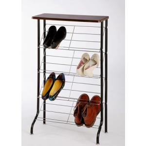 シューズラック 天板付きブラック （ 玄関 靴 収納 ）