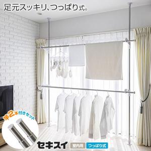 セキスイ 室内物干し つっぱり式部屋干しポール ステン＆ホワイト DTHW