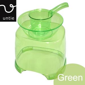 アンティクリスタル バス3点セット グリーン ( 手桶・湯おけ・風呂椅子 )