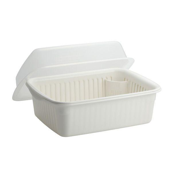 水切りかご Nポゼ フード付 水切りセット 大 ホワイト ｜ 水切りセット 食器カゴ バスケット 水...