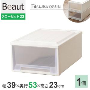 天馬 収納ケース ビュートケース 幅39×奥行74×高さ23cm カプチーノ L