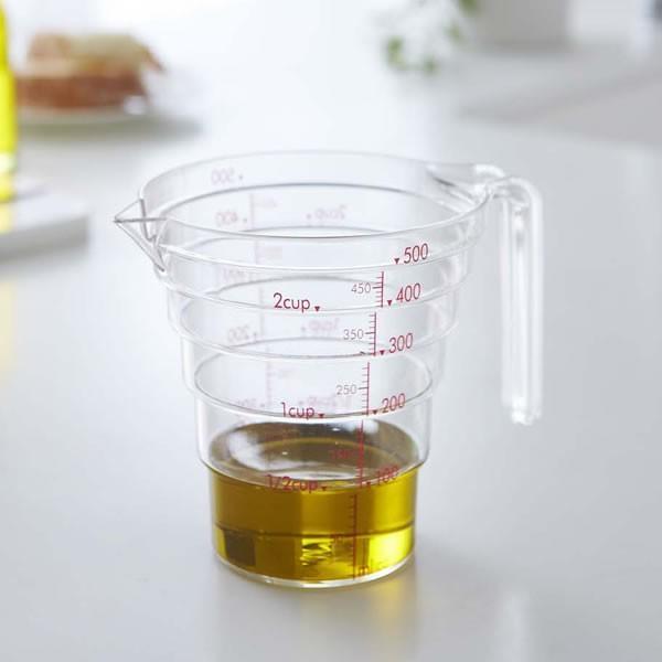山崎実業 段々 計量カップ 500ml クリア 2698 ｜ メジャーカップ キッチンツール 計量器...