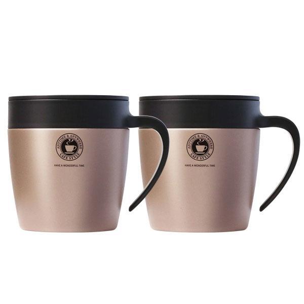 保冷 保温 真空断熱マグカップ 330ml シャンパンゴールド 同色2個セット MG-S330N ｜...