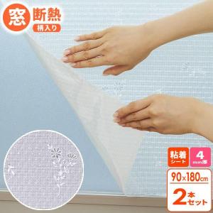 窓 断熱シート マドピタシート すりガラス対応 90×180cm レース柄 H