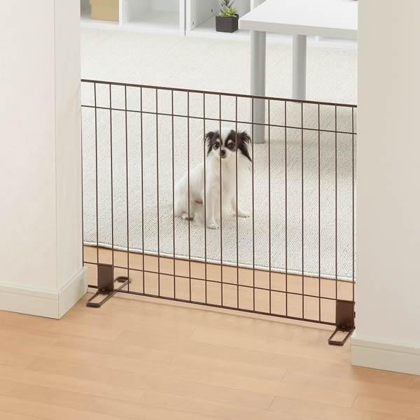 リッチェル ペット ガード スタンド簡易ペットゲート 90 ブラウン ｜ フェンス 柵 犬 猫 キッ...