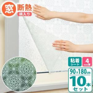 窓 断熱シート マドピタシート すりガラス対応 90×180cm ブルーレース