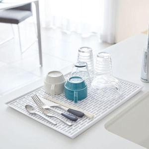 山崎実業 水切りトレー tower タワー ワイドグラス＆マグスタンド ホワイト 3328   グラス マグ スリム ちょい置き