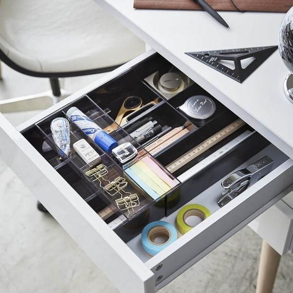 山崎実業 引出し内ケース tower タワー 伸縮＆スライド デスクトレー ブラック 3442 ｜ ...