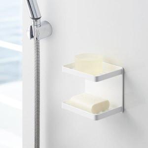 山崎実業 石鹸トレー tower タワー マグネットバスルームソープトレー 2段 ホワイト 3809 ｜ 石鹸ケース 石鹸置き 石鹸ホルダー 磁石