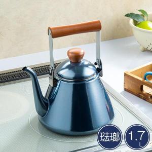 高木金属工業 ケトル 1.7L IH対応 オニキスブルー ホーロードリップ