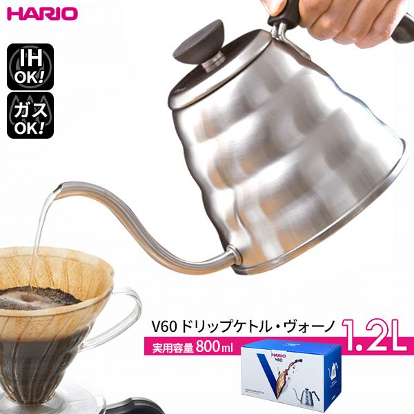 HARIO V60 ドリップケトル・ヴォーノ 120 1200ml ヘアラインシルバー VKBR-1...