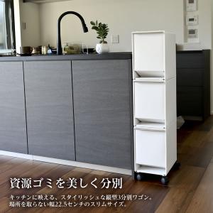 ゴミ箱 資源ゴミ 分別 ワゴン 3段 37.5...の詳細画像1