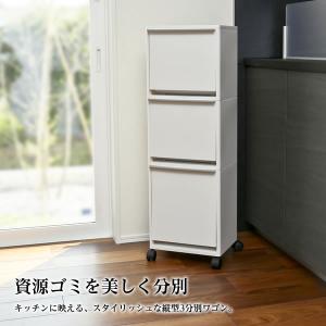 ゴミ箱 資源ゴミ 分別 ワゴン ワイド 3段 ...の詳細画像1